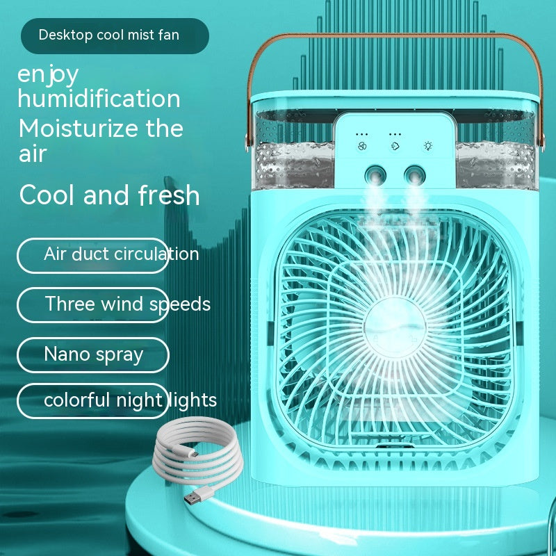 3-in-1 Air Humidifier Cooling Fan with LED Night Light